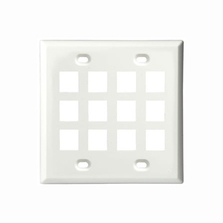 2012-WH SCP 12 Port Keystone Wall Plate - White