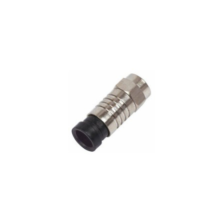 30-1606 Datacomm F Type Compression Connector Weatherproof with O-Ring RG6 Quad Black Barrel