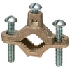 Show product details for 721B-5 Arlington Industries 1-1/4" to 2" Pipe Bare Wire Ground Clamps (Solid Brass w/ Steel Screws) - Pack of 5
