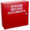 EM1212DOC STI System Record Documents 12” H x 12” W x 4” D Metal Enclosure w/ Thumb Lock - Red
