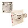 Show product details for MTWP-2475W-FW-KIT Cooper Wheelock Weatherproof 8 Multitone Strobe 24VDC with Backbox - Wall Mounted - White with Red FIRE Lettering on Side