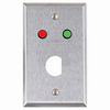[DISCONTINUED] RP-14 Alarm Controls Single Gang Stainless Steel Wall Plate with 1/4" Red and Green LEDs and 3/4" "D" Hole for Ace Lock