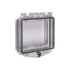 STI-7510C STI Polycarbonate Enclosure with External Key Lock and Open Back Box for Flush Mount Applications - Clear