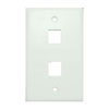 20-3002-WH Wall Plate for Keystone, 2 Hole -White 
